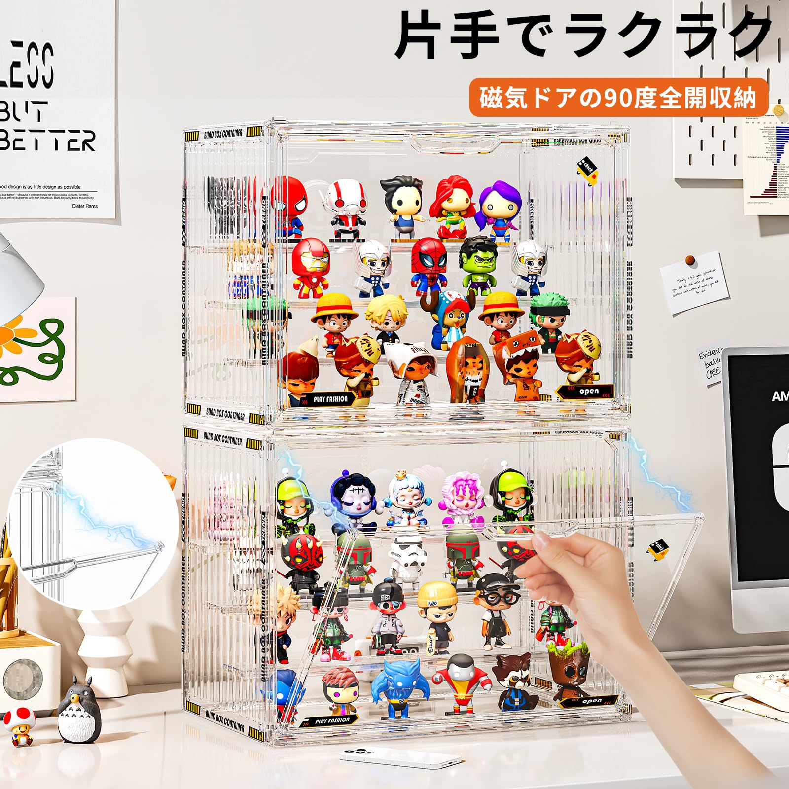 Amazon.co.jp: JOYZAN 透明 コレクションケース 卓上 組み立てタイプ 2